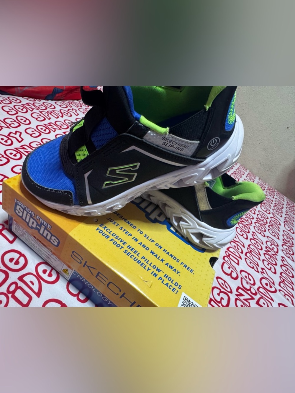 Skechers Kids Slip-Ins Sneakers - Blue & Lime